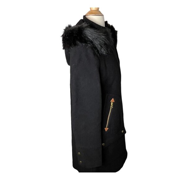 J.Crew Womens $385 Chateau Parka Italian Wool Black Size 4 BM948 Winter Coat - Picture 7 of 12
